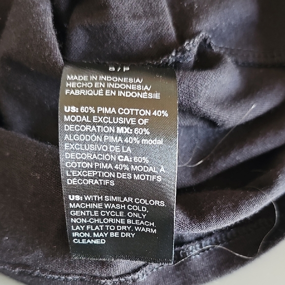 WHBM Black Tie Front Short Sleeve Tee - Picture 4 of 4